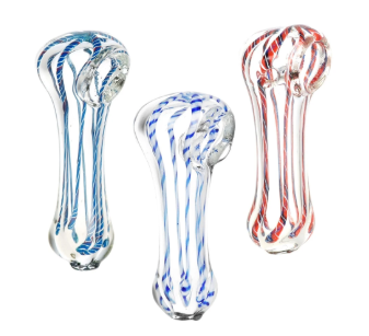 Photograph of product: Small Striped Glass Pipe | 2.75'' Assorted Colors