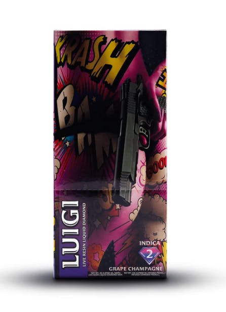 Photograph of product: 1G Disposable Live Resin Liquid Diamonds Grape Champagne + 0.5G Infused Pre-roll - Grape Champagne