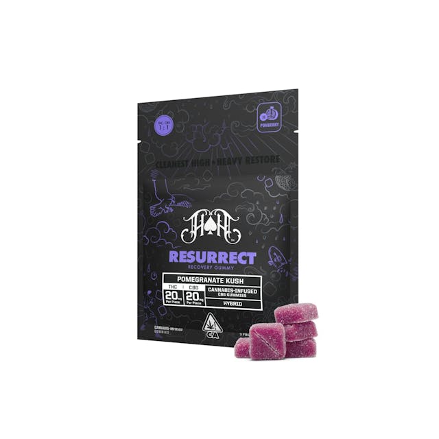Photograph of product: Pomegranate Kush 1:1 CBG Gummy Pack - 
