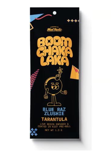 Photograph of product: Boom Chaka Laka - 1.3G Tarantula Infused Preroll - Blue Raz Zlushie