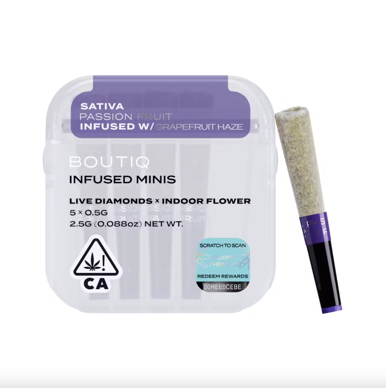 Photograph of product: Preroll 5pk (INFUSED) - Passion Fruit + Grapefruit Haze (S)