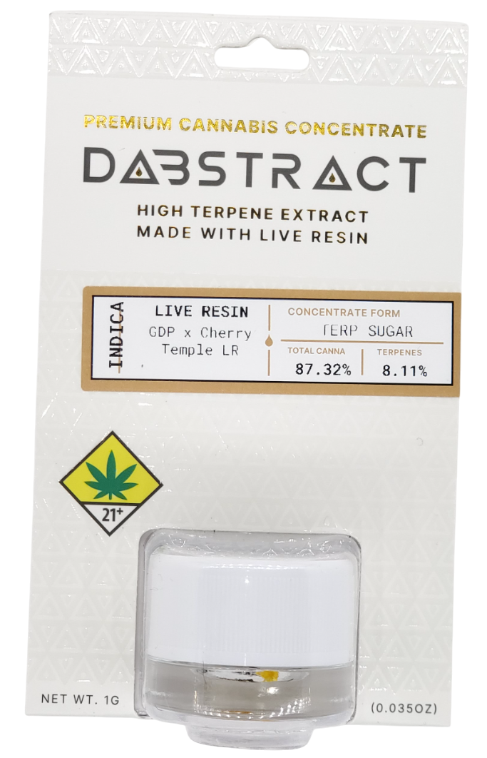 Photograph of product: Dabstract CON GDP x Cherry Temple Hydrocarbon Extract Sugar 1g