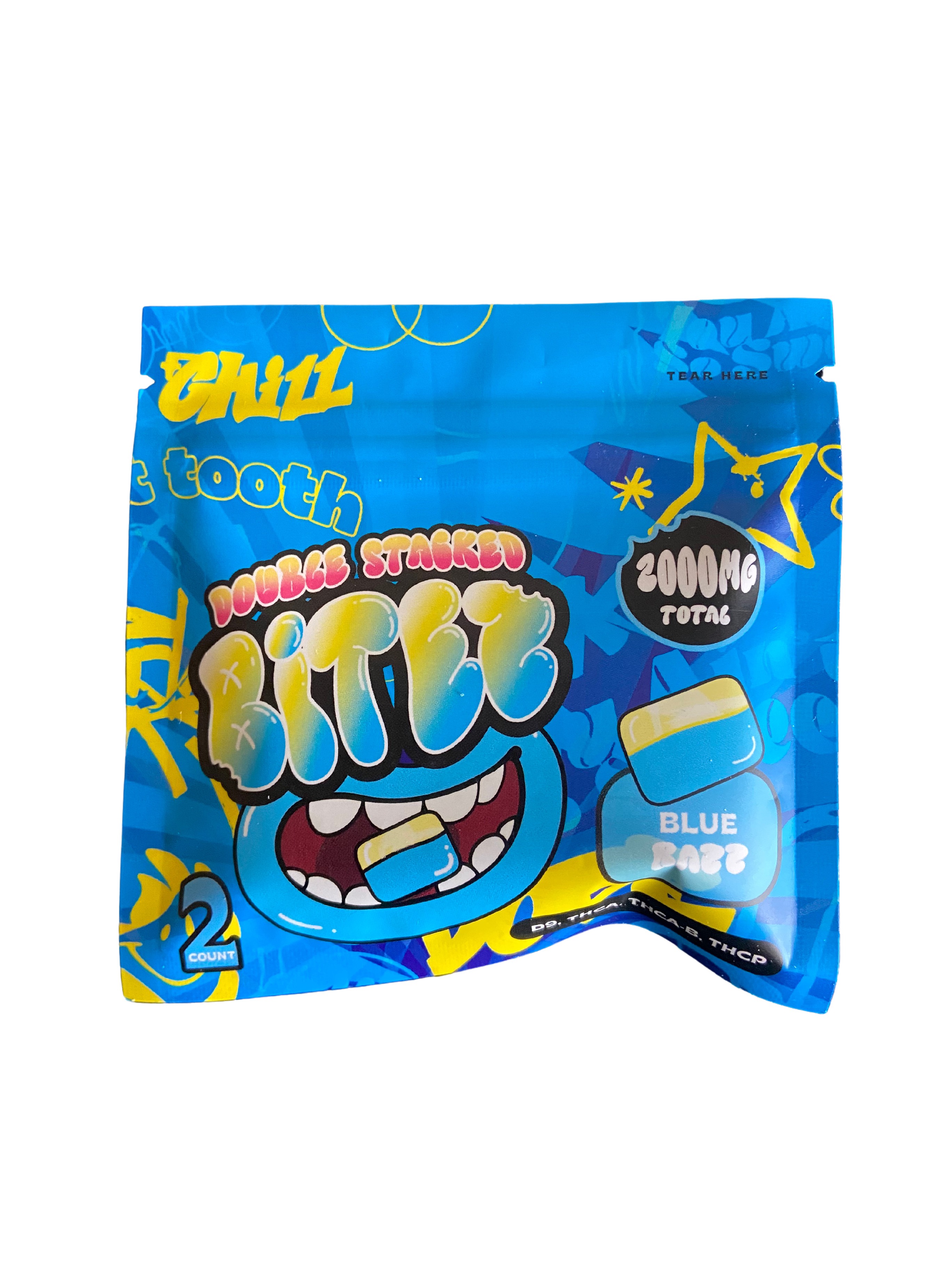 Photograph of product: Bites Blue Razz Hemp Derived