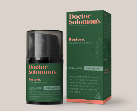 Photograph of product: Dr. Solomon's Lotion | Restore (1:1 CBD:TH-oui) 400mg