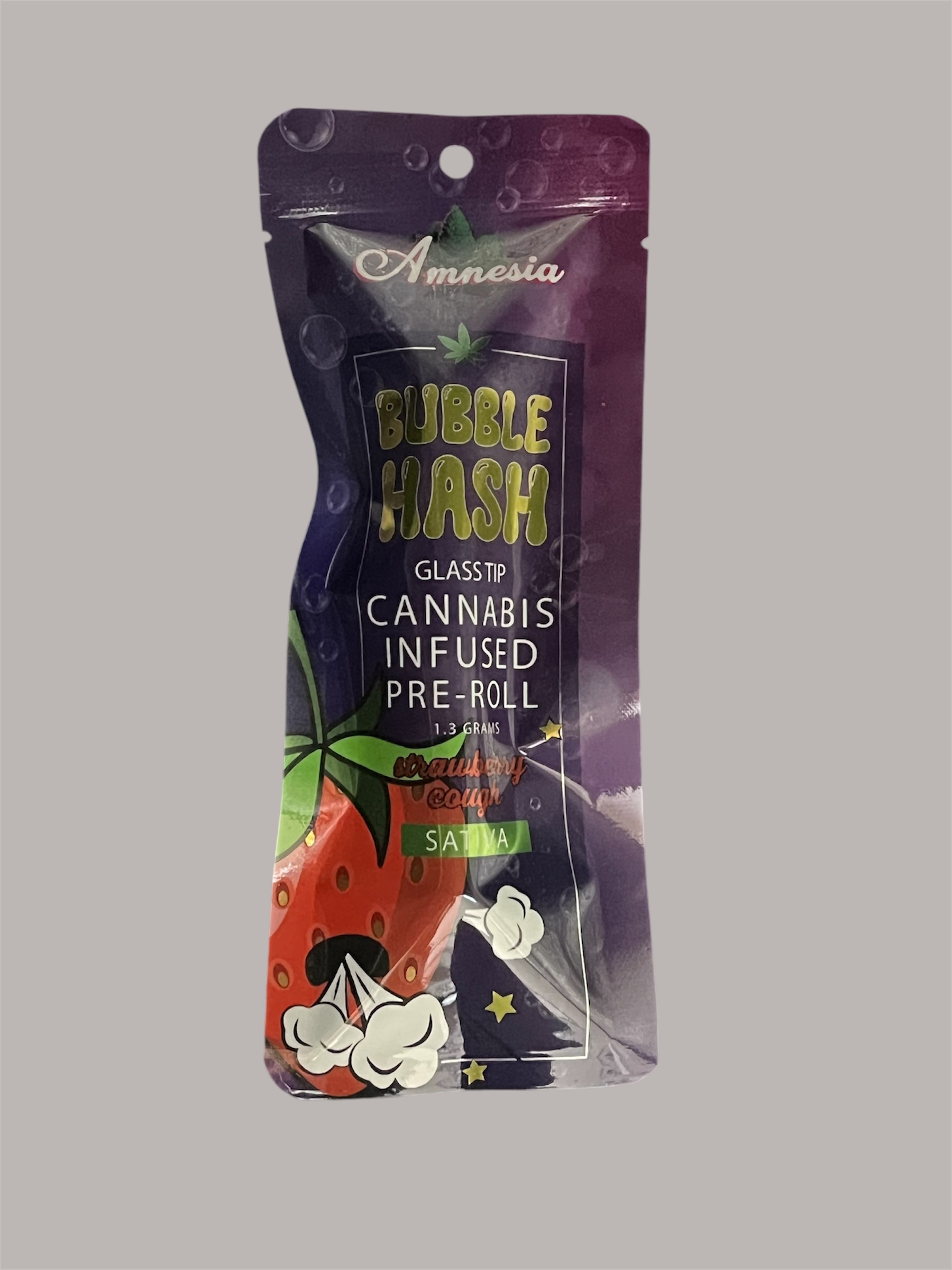 Photograph of product: AMNESIA | STRAWBERRY COUGH | au chocolat INFUSED | GLASS TIP PREROLL | 1.3G
