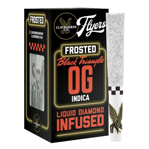 Photograph of product: Claybourne Co. | Black Triangle Og Flyers Infused Pre-Rolls (5 Pack) | 2.5g