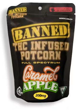 Photograph of product: BANNED EDIBLE CO. | POTCORN - CARAMEL APPLE | 200MG