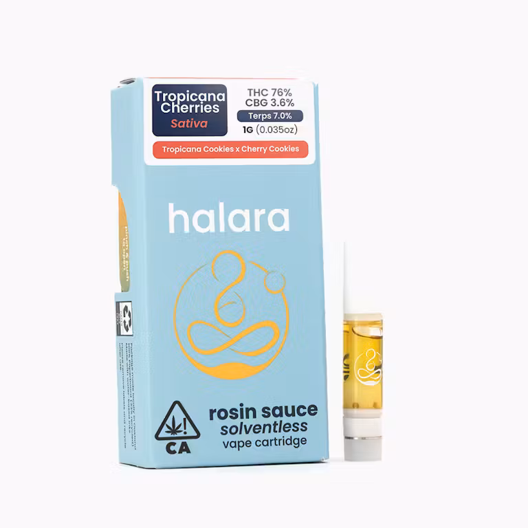 Photograph of product: Halara Rosin Sauce Cartridge 1g - Tropicana Cherries (S)
