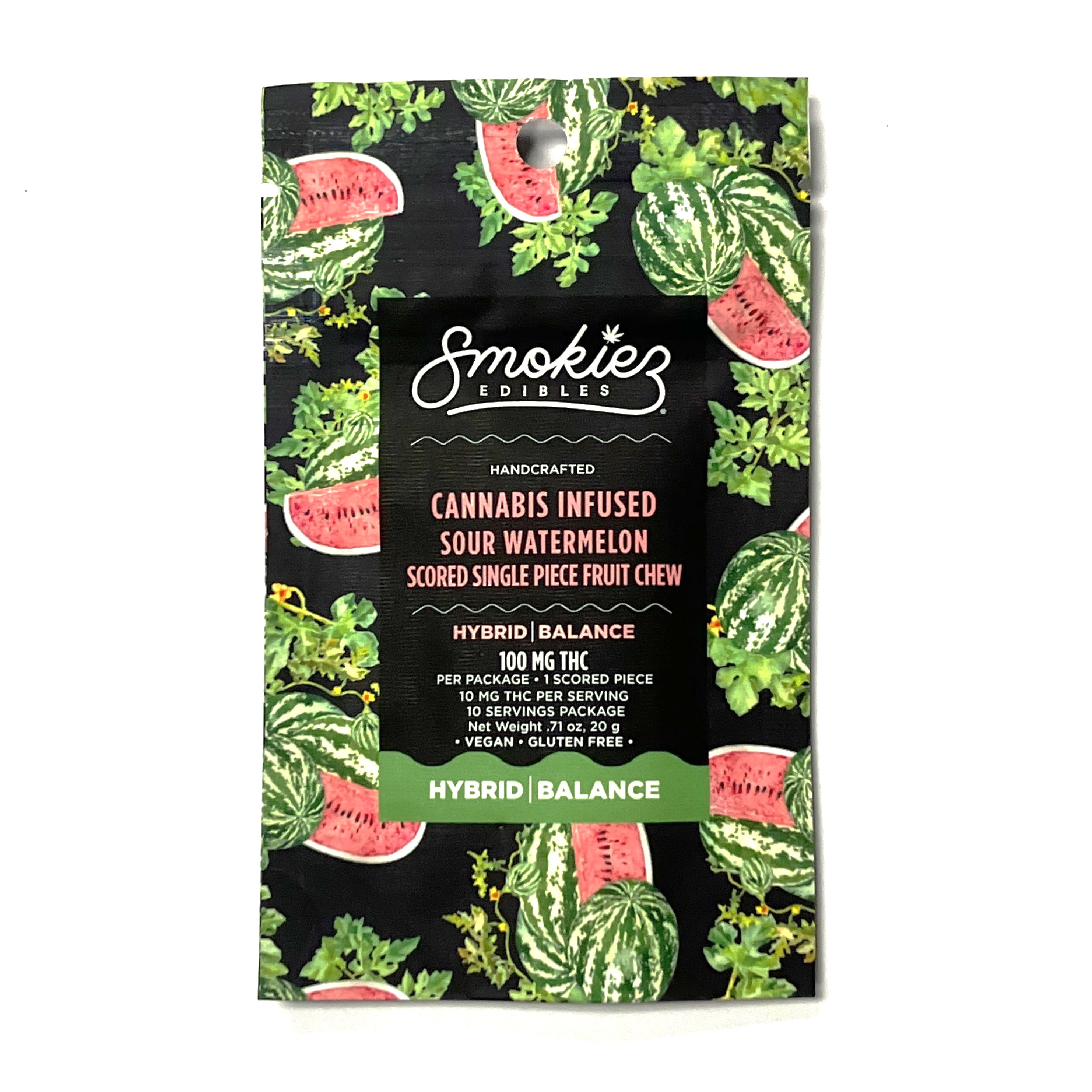 Photograph of product: Sour Watermelon Scored Single Piece (H) | 100mg