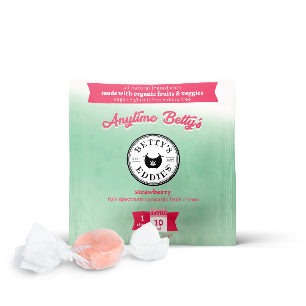 Photograph of product: Betty's Eddies | Strawberry | 10mg (10pk) Fruit Chews