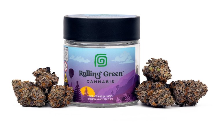 Photograph of product: Black Amber Flower | Rolling Green - 3.5g