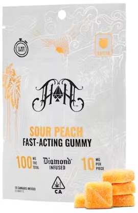 Photograph of product: Sour Peach [S] - 100MG Gummies 5PK