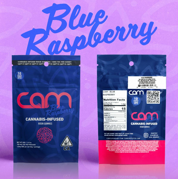 Photograph of product: Blue Raspberry Live Rosin Gummies   10 Pack