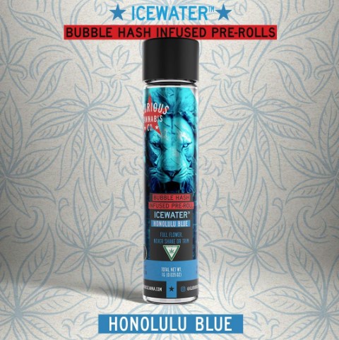 Photograph of product: Glorious Honolulu Blue Icewater Pre-Roll
