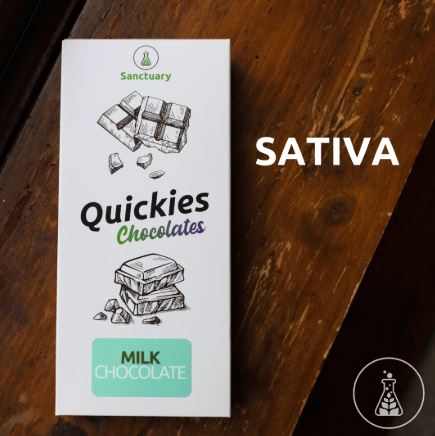 Photograph of product: Quickies - Milk Chocolate Bar Full Spectrum Fast Acting - Oui'd (5mg/100mg)