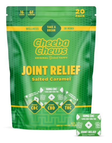 Photograph of product: Cheeba Chews: Joint Relief Chew | CBC:CBD:TH-oui | 100mg TH-oui | 20pk
