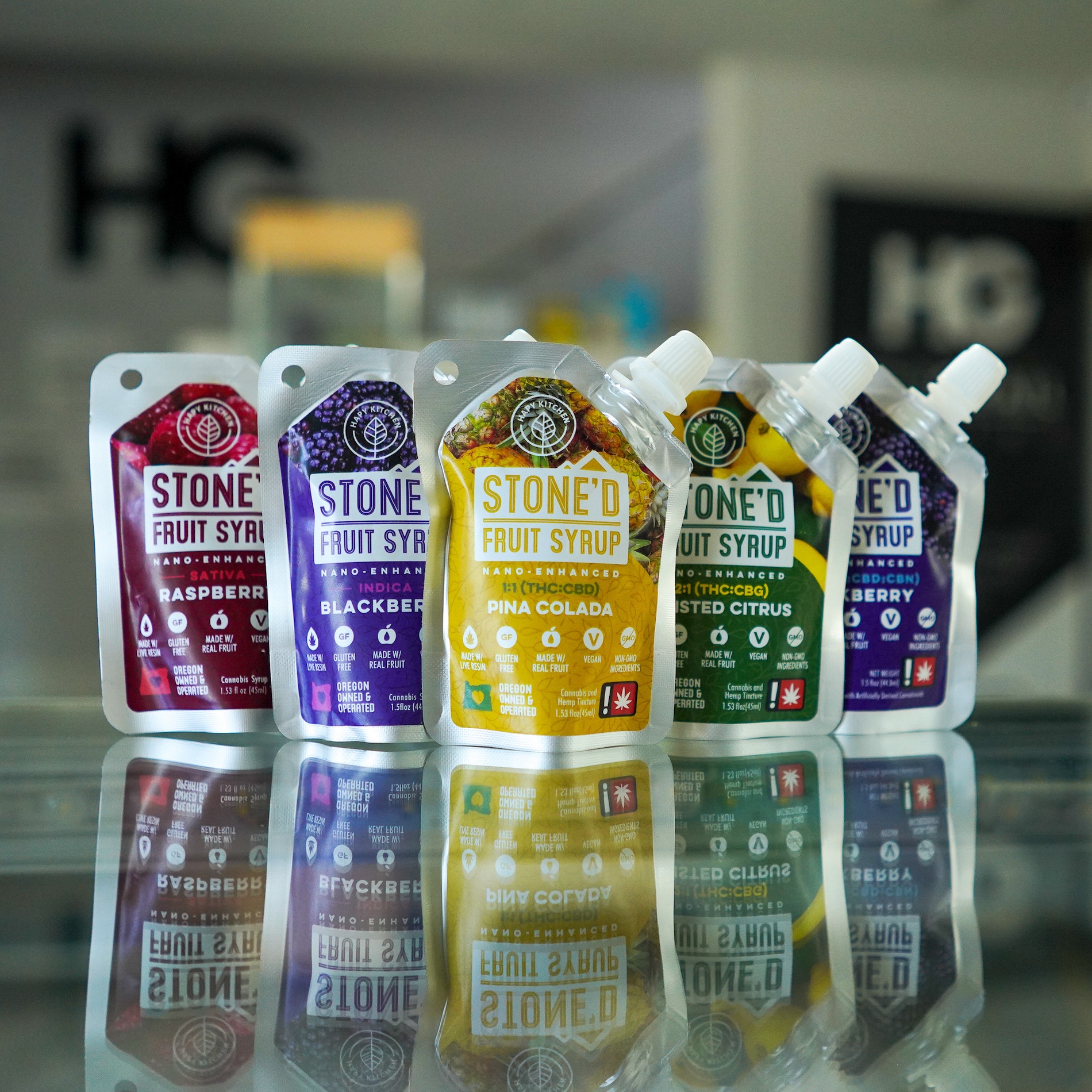 Photograph of product: Stoned Syrup  Pina Colada 100mg 1:1 TH-oui:CBD - Hapy Kitchen