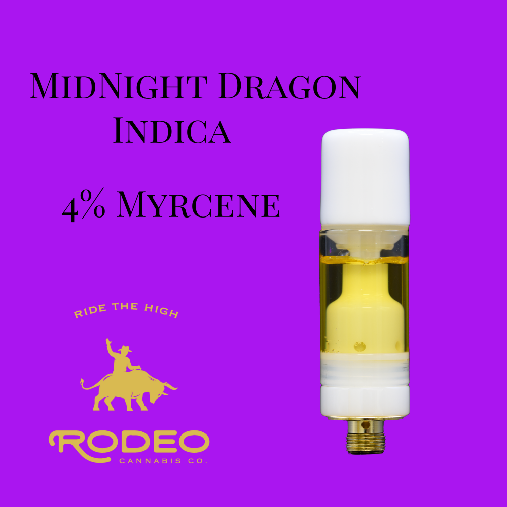 Photograph of product: Rodeo Midnight Dragon Live Resin Vape 74.41% (I) 1g - 00141