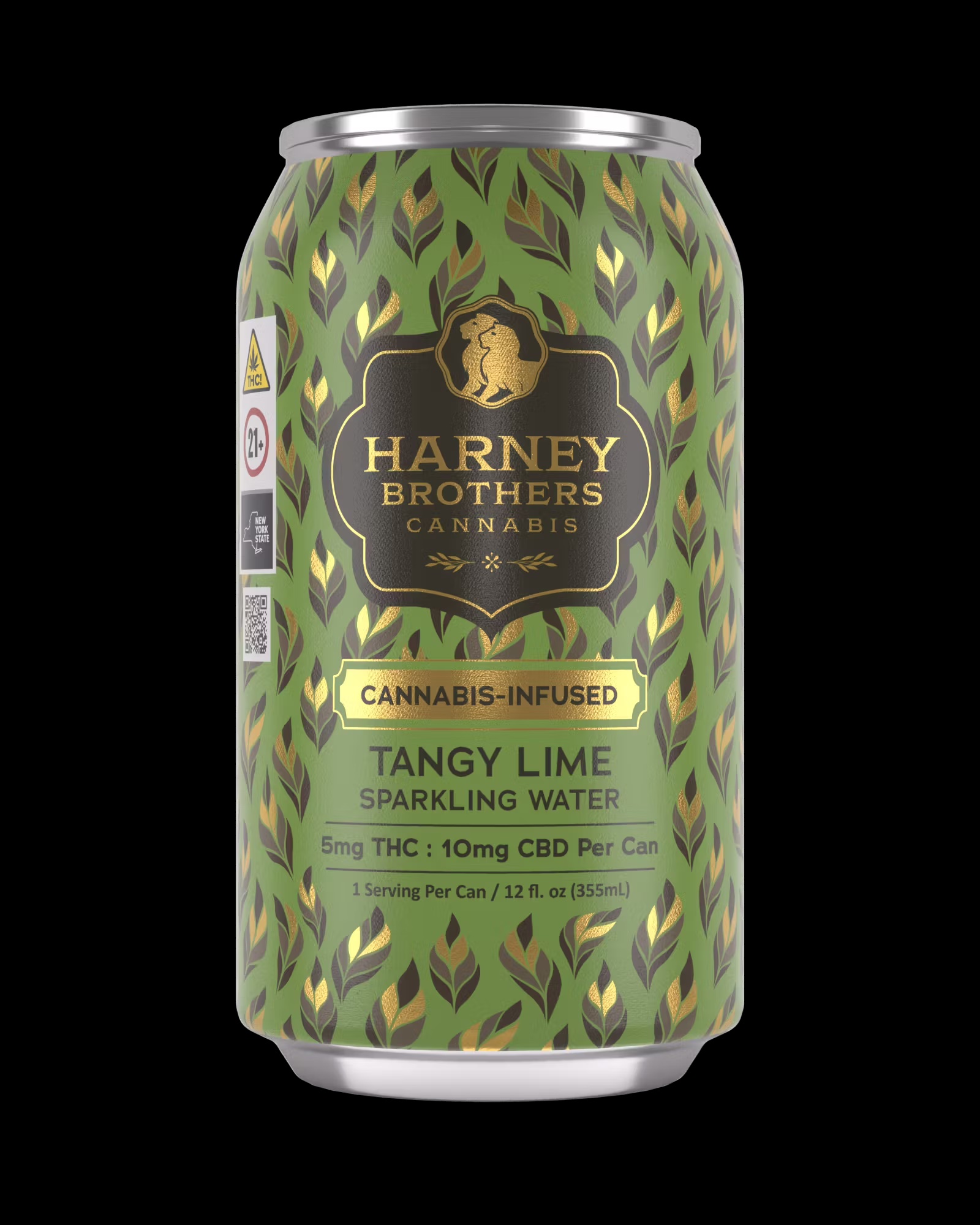 Photograph of product: Harney Brothers | Tangy Lime Sparkling Water | 12oz 5mg TH-oui 10mg CBD