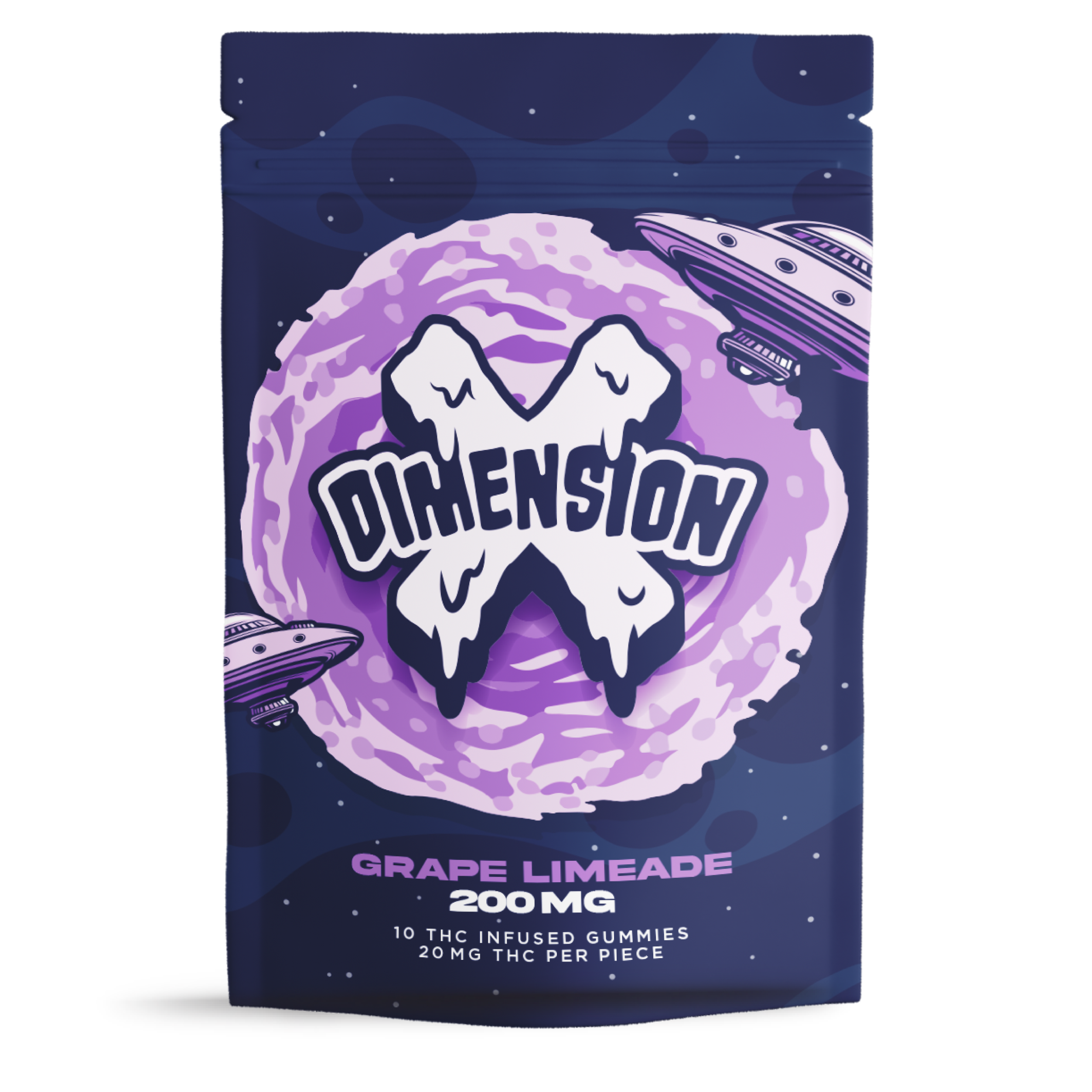Photograph of Product: Dimension X Grape Limeade Gummies | 200mg