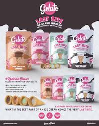 Photograph of product: Gelato Last Bites | Black Cherry Cheesecake | 200mg Mini Sugar Cone