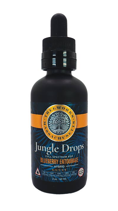 Photograph of product: Jungle Drops 1:1:1:1:1 CBD:CBC:CBG:CBN:TH-oui | 200mg* | 60mL