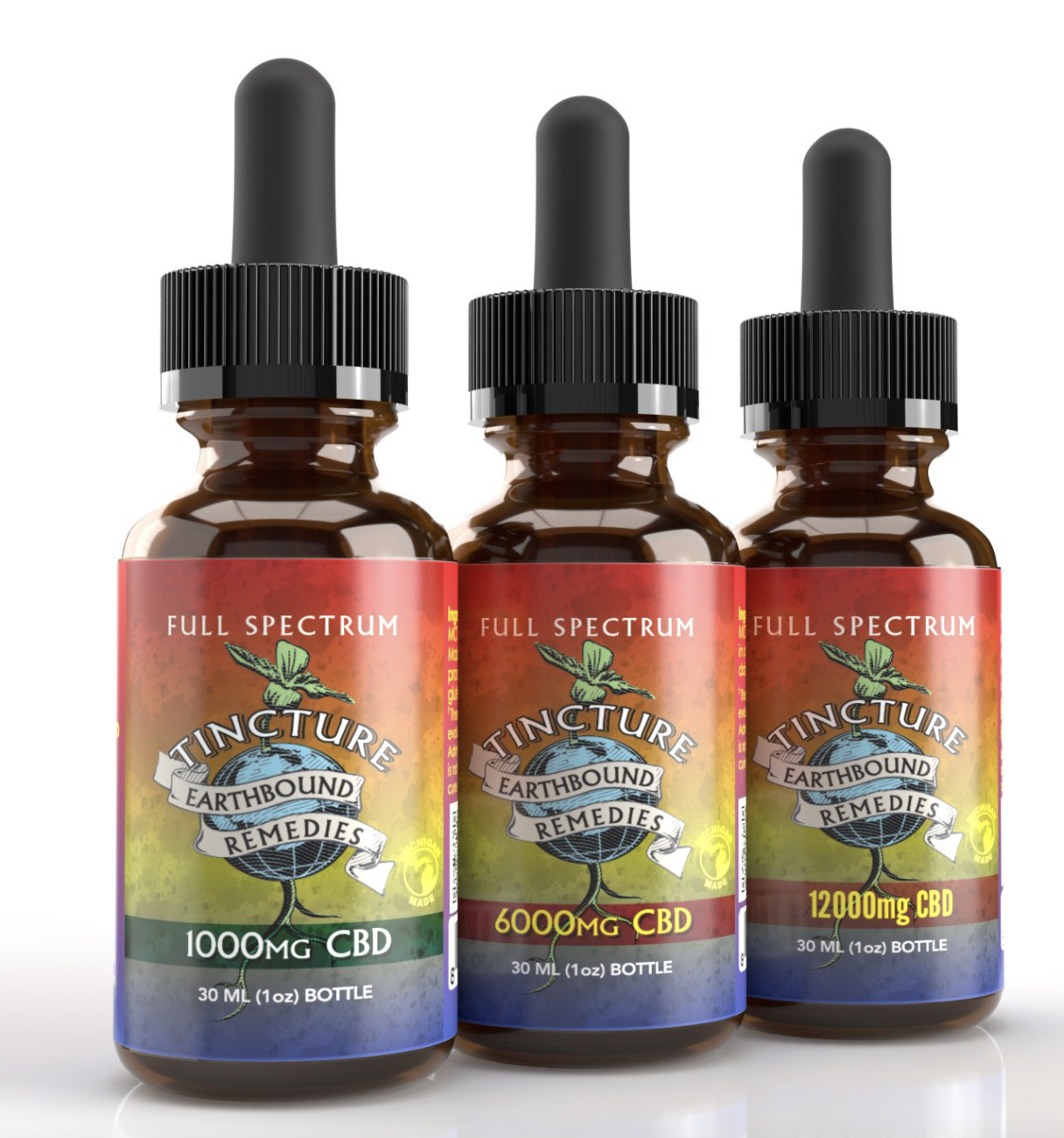 Photograph of product: Earthbound Remedies: CBD 1000MG Tincture