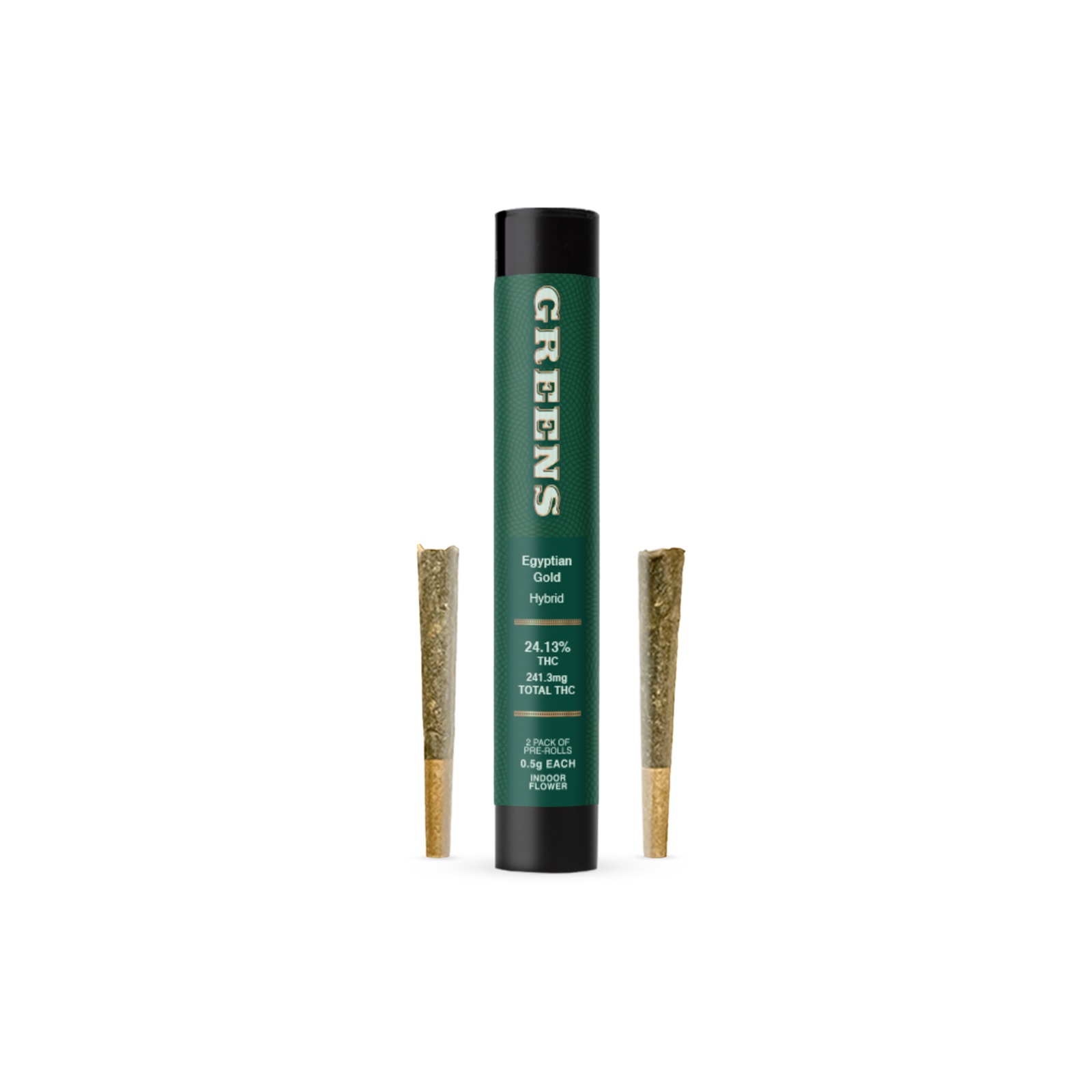 Photograph of product: Greens | Egyptian Gold | Pre-Rolls 2 Pack | 1g