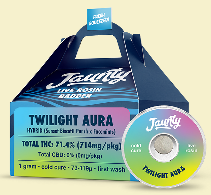 Photograph of product: Twilight Aura Live Rosin Badder | Hybrid | Jaunty