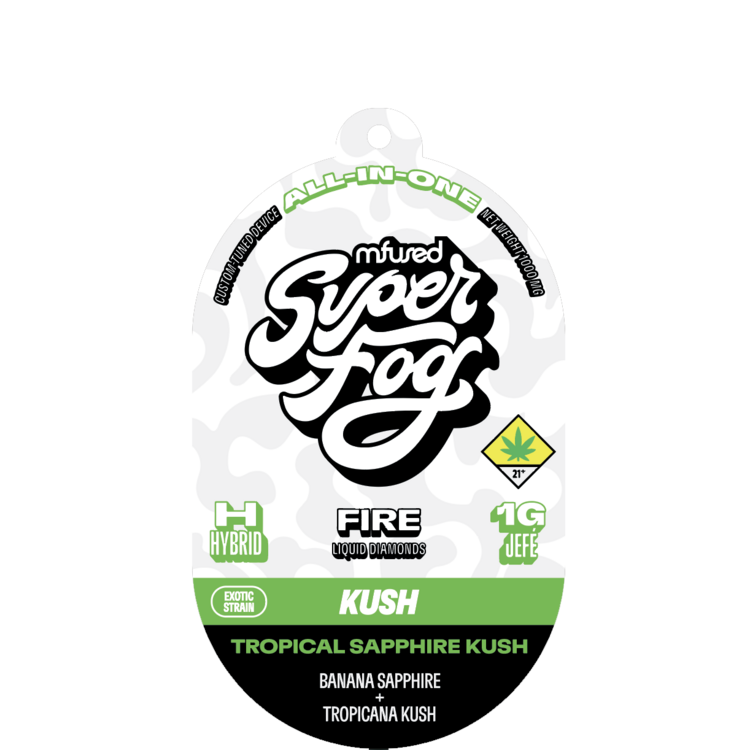Photograph of product: Disposable Vape Fire Kush Tropical Sapphire Kush (Liquid Diamonds) mf