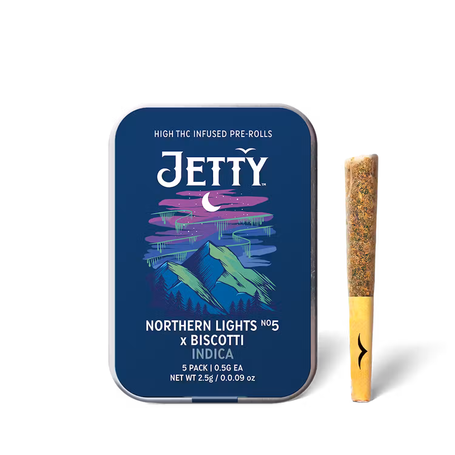 Photograph of product: Northern Lights #5 X Biscotti | Infused Pre-Rolls | 5pk | 2.5g