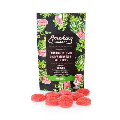 Photograph of product: Sour Watermelon Smokiez 100mg | 10pk - 