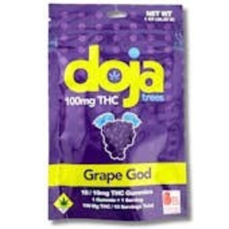 Photograph of product: DOJA Infused Gummies TH-oui 100mg - Grape God 10pk 1oz