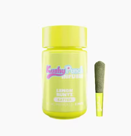 Photograph of Product: KUSHY PUNCH - PREROLL INFUSED - 0.5G - 5PK - LEMON RUNTZ - SATIVA