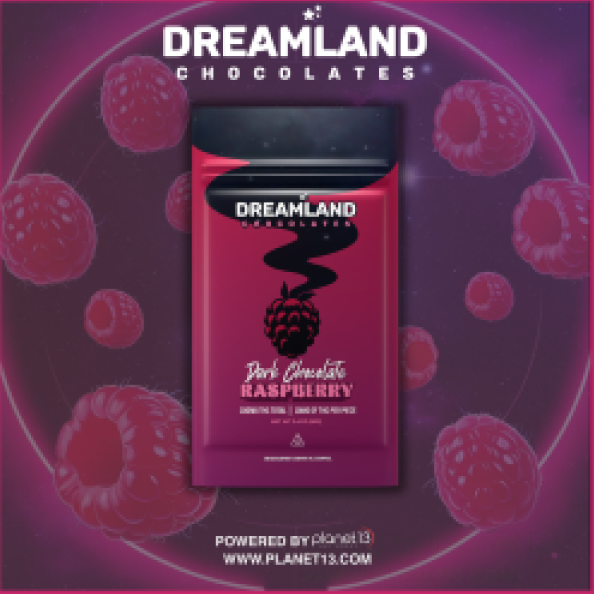 Photograph of product: Dark Chocolate Raspberry Bar 100mg (10mg ea | 10-Pack)