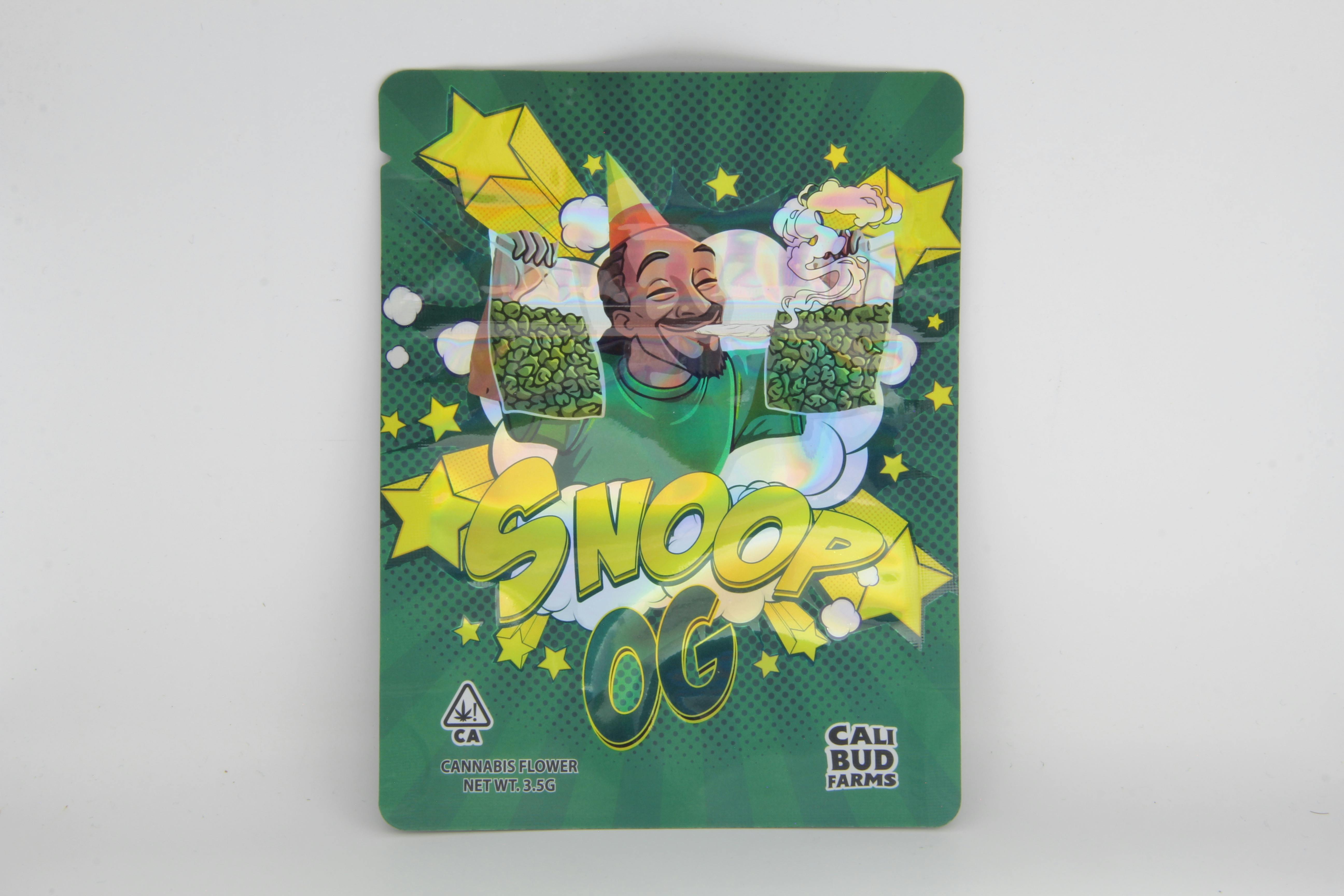 Photograph of product: CALI BUDS | SNOOP OG | MYLAR FLOWER | 3.5G