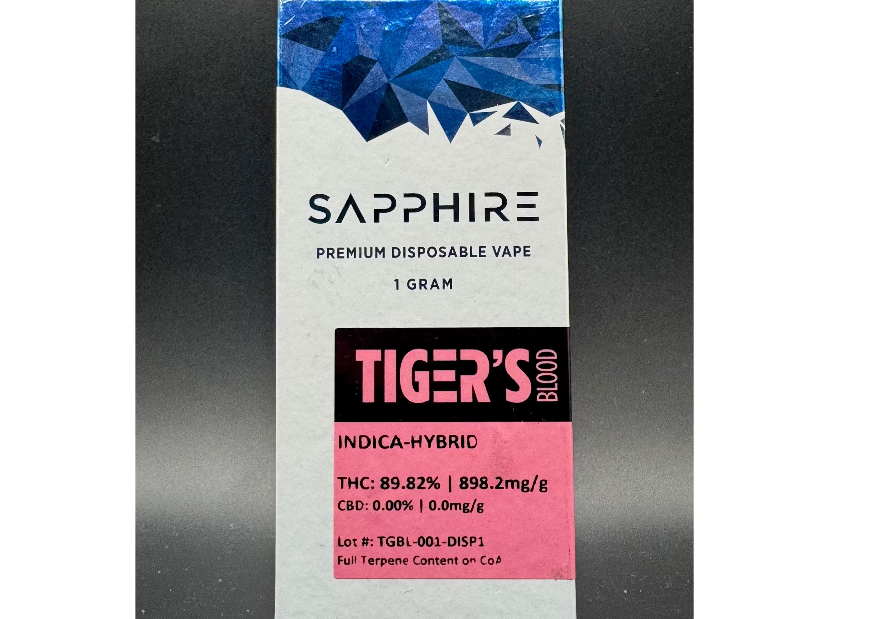 Photograph of product: Sapphire | Tigers Blood | Disposble | 1g