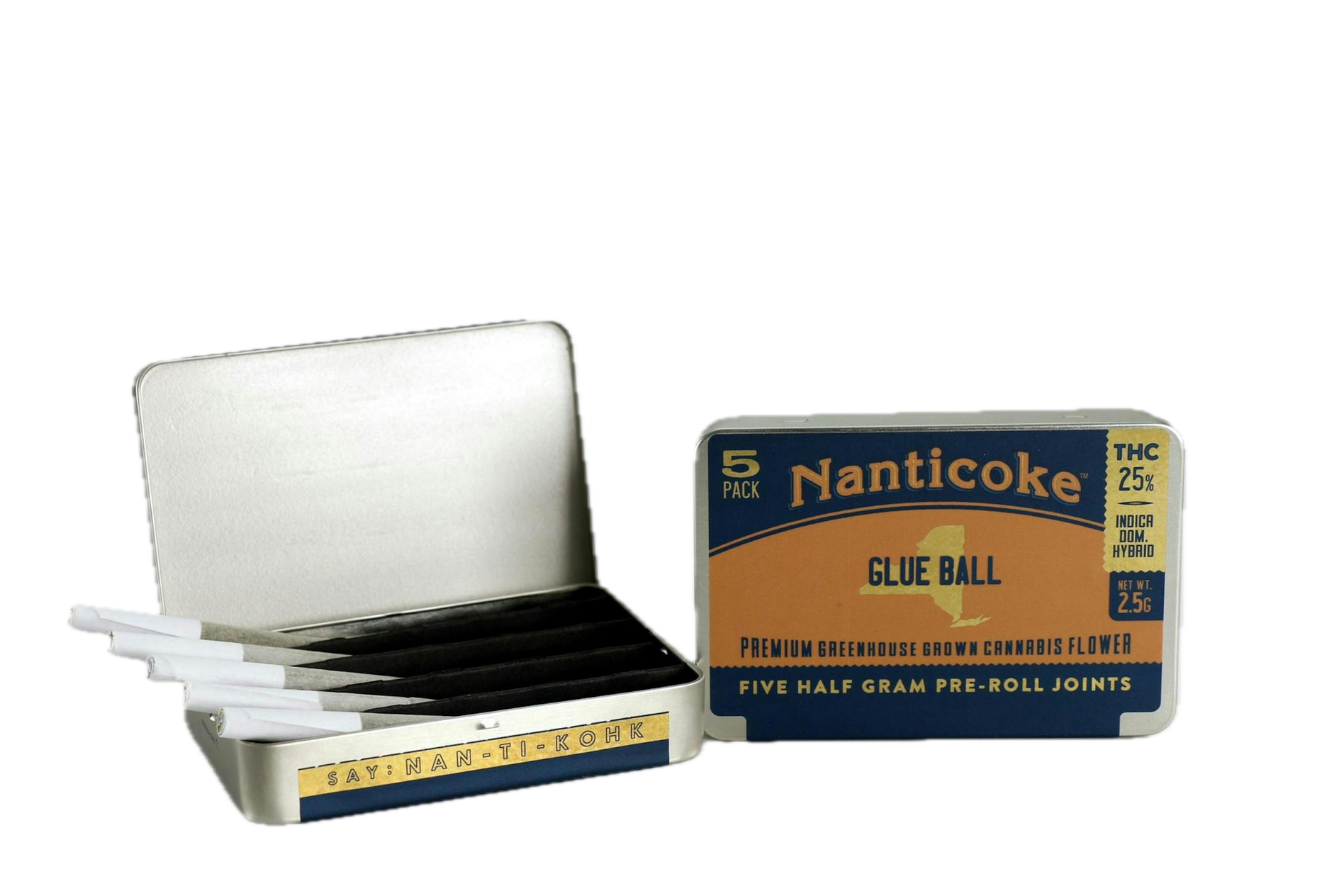 Photograph of product: Nanticoke | Glue Ball | 2.5g 5PK Pre-rolls