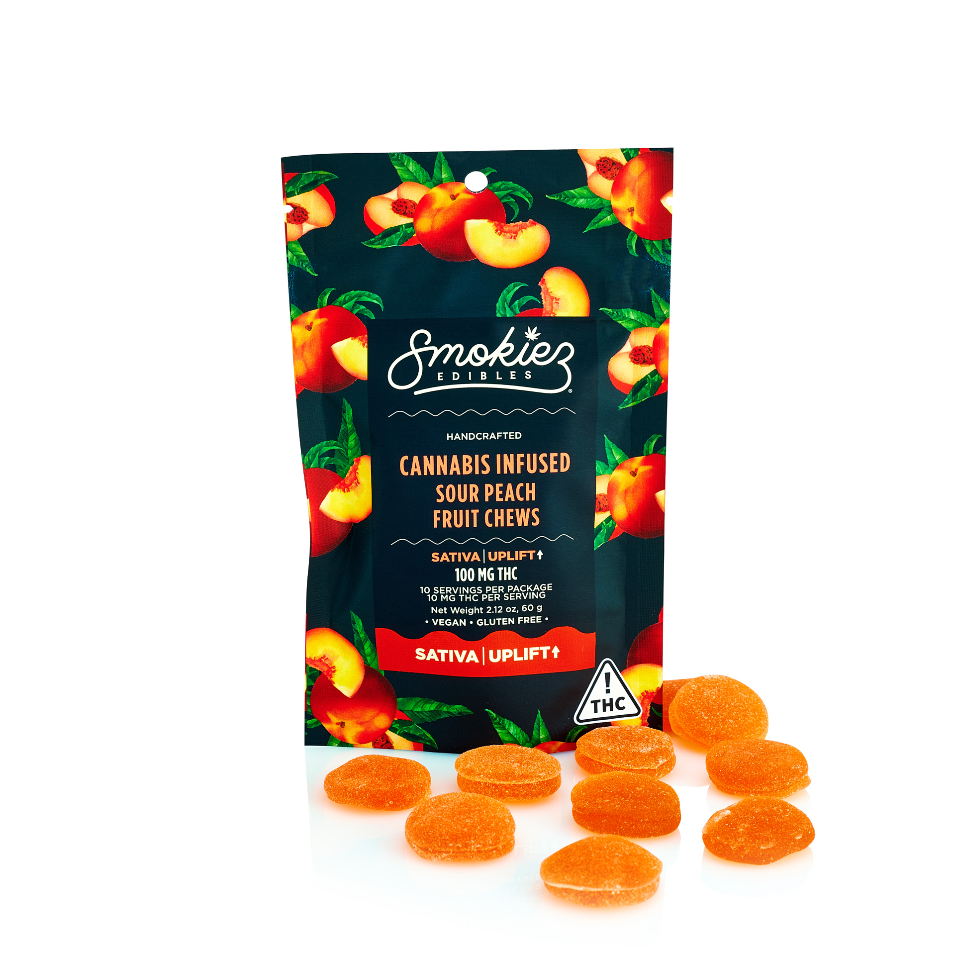 Photograph of product: Smokiez Gummies Sour Peach 100mg 10pk