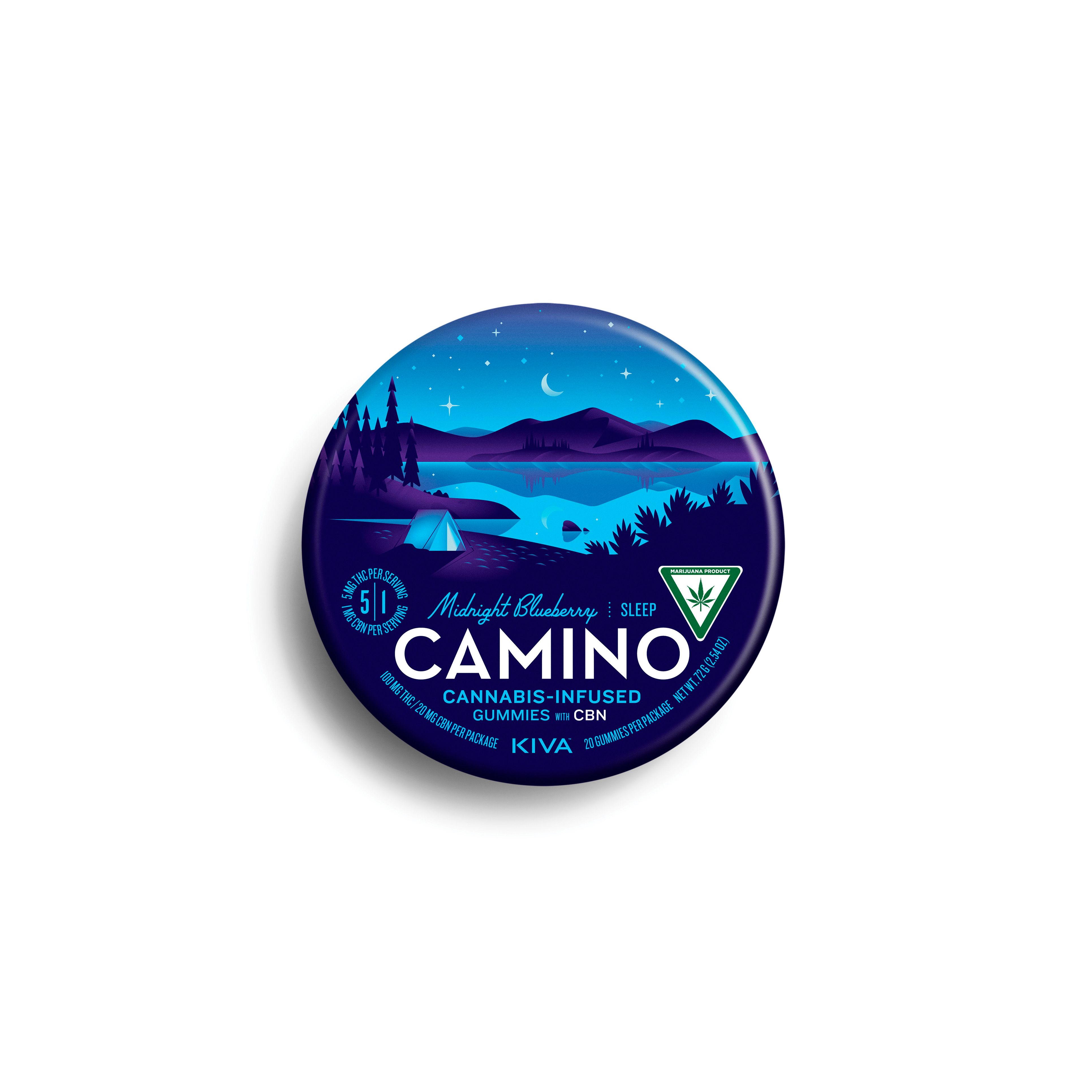 Photograph of product: Camino Sour Gummies - Blackberry Dream 200mg 10:10:10 CBN, CBD