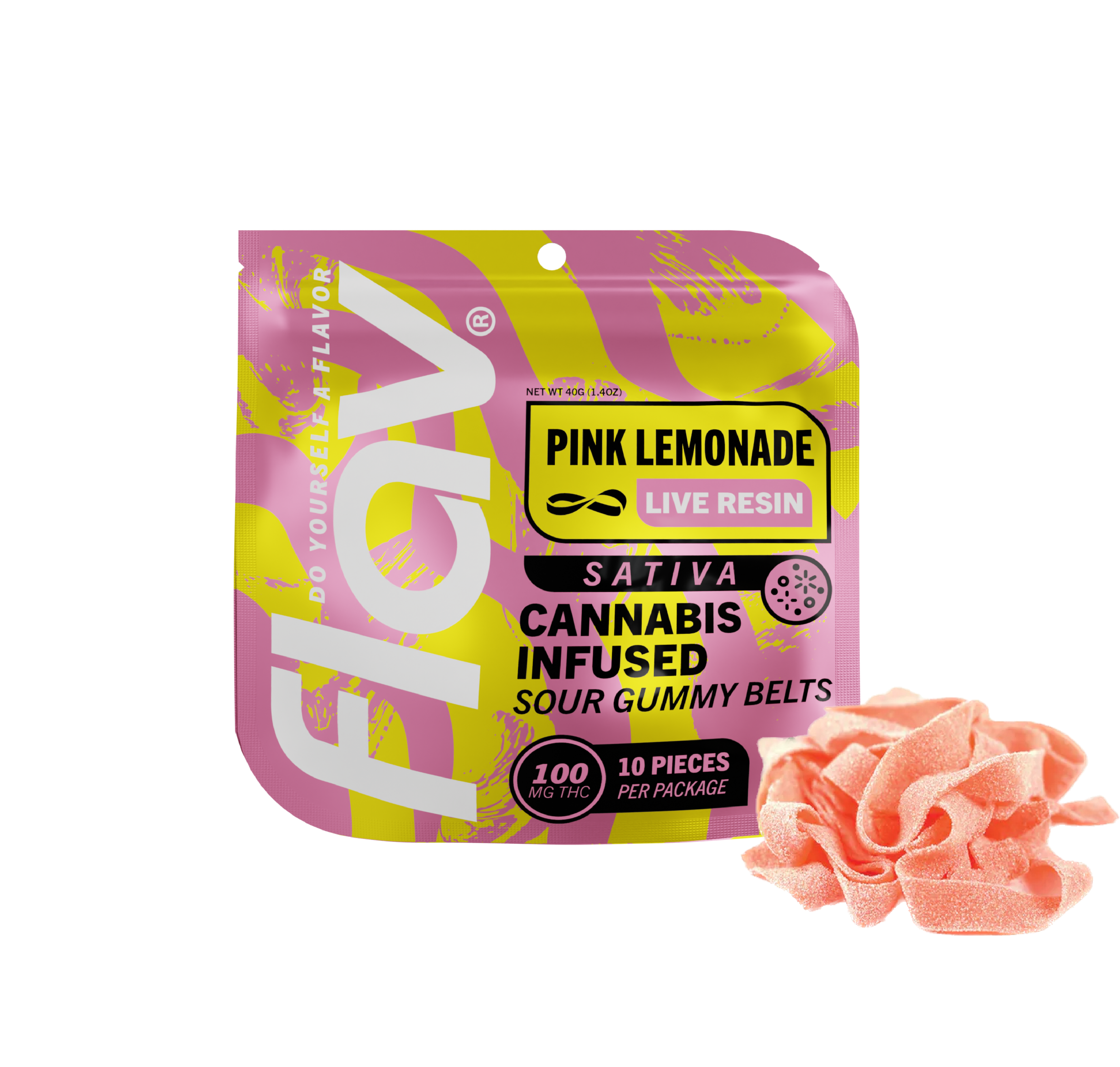 Photograph of product: Live Resin Pink Lemonade Sour Belts