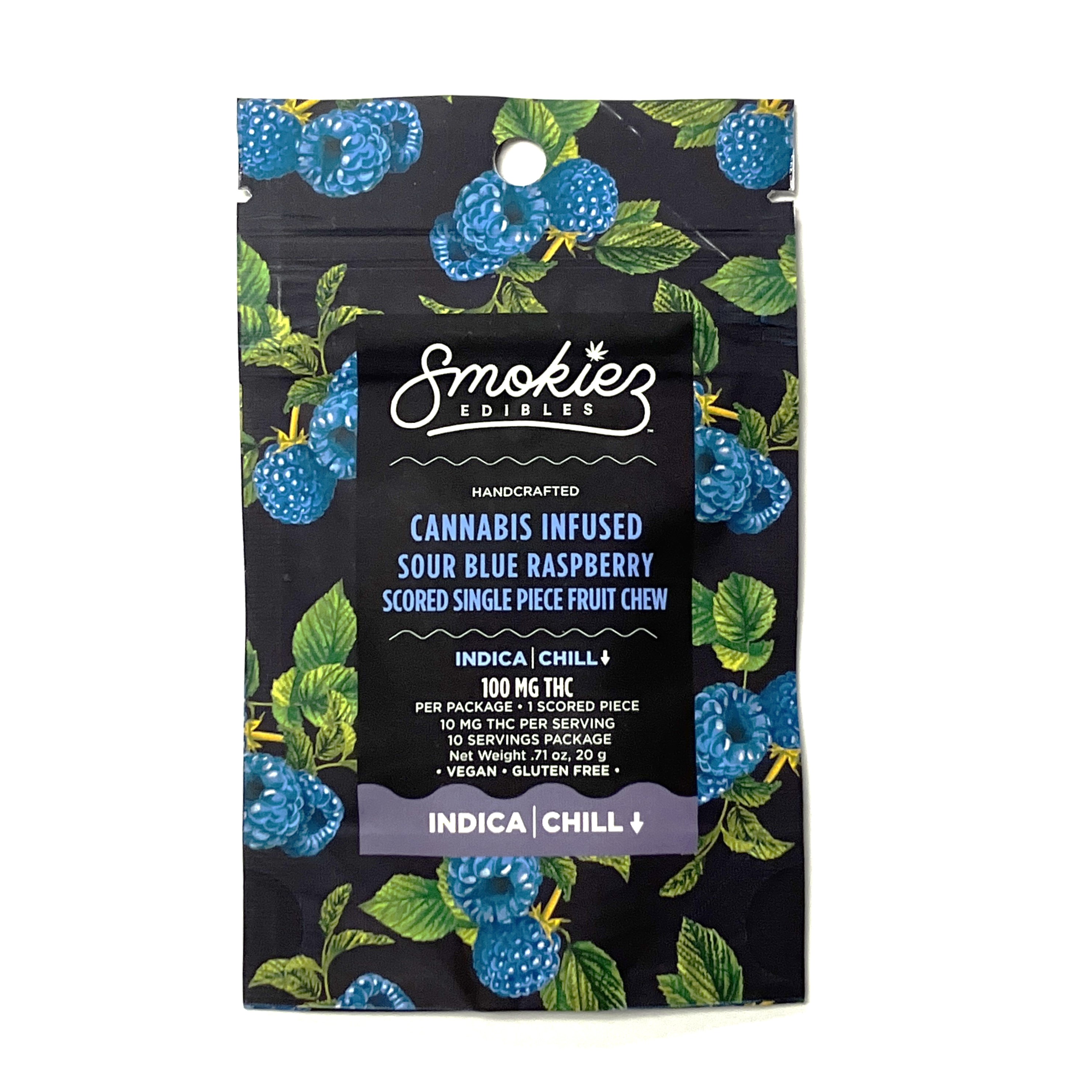 Photograph of product: Sour Blue Raspberry Scored Single Piece (I) | 100mg