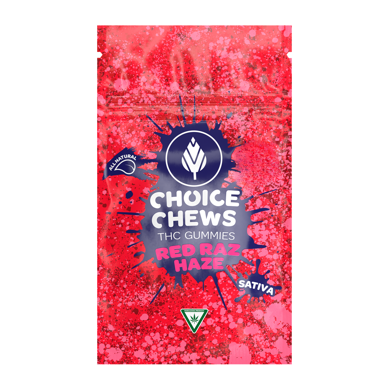 Photograph of product: Choice | Red Raz Haze | Oui'd | 100MG Gummies | REC