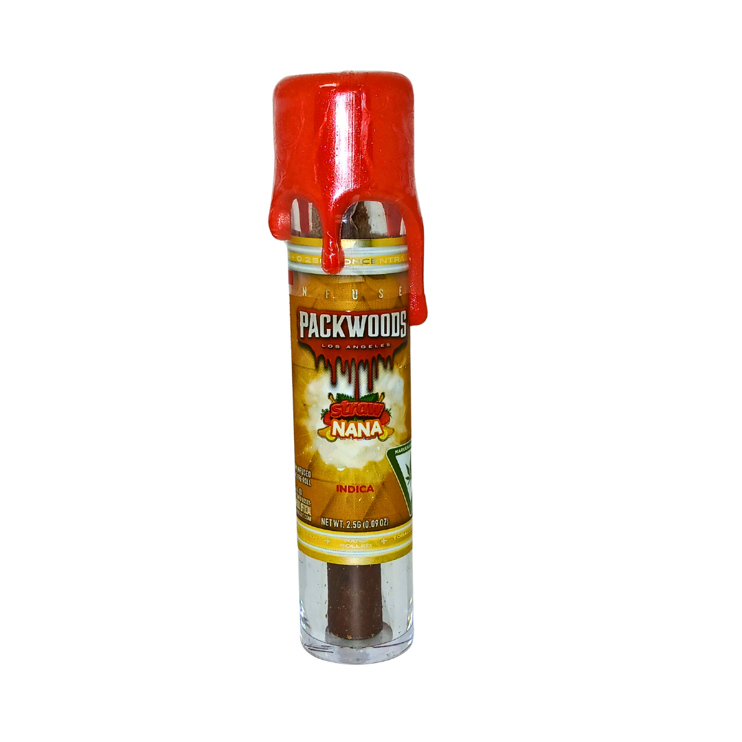 Photograph of product: Packwoods 2.5G Infused Joint Glass Tip Strawnana