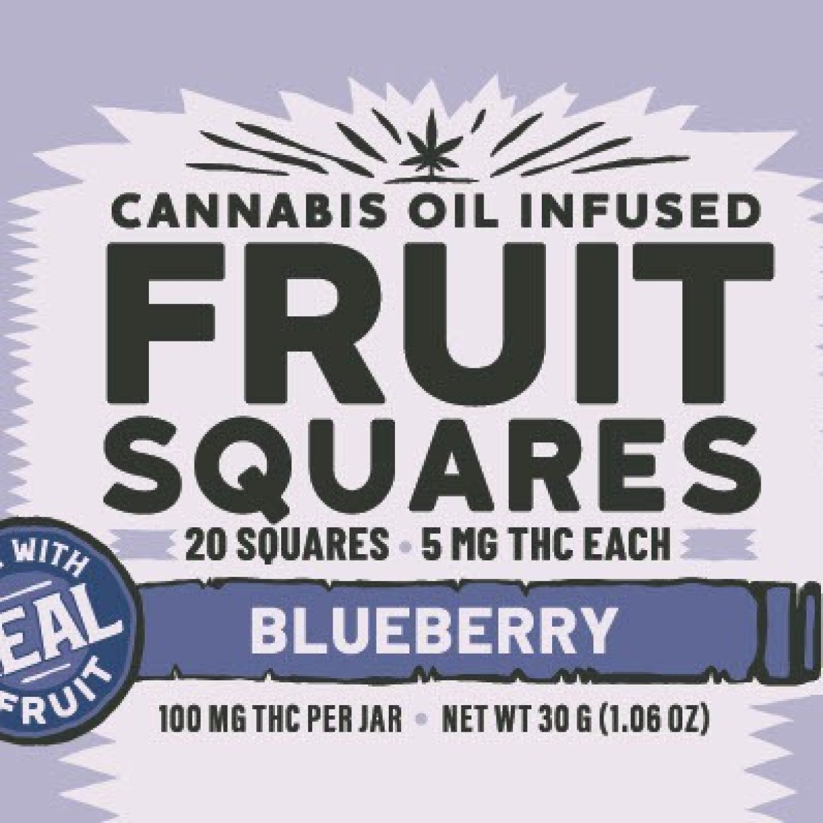 Photograph of product: Green River Oui'd | Blueberry Fruit Squares | 100mg Gummies