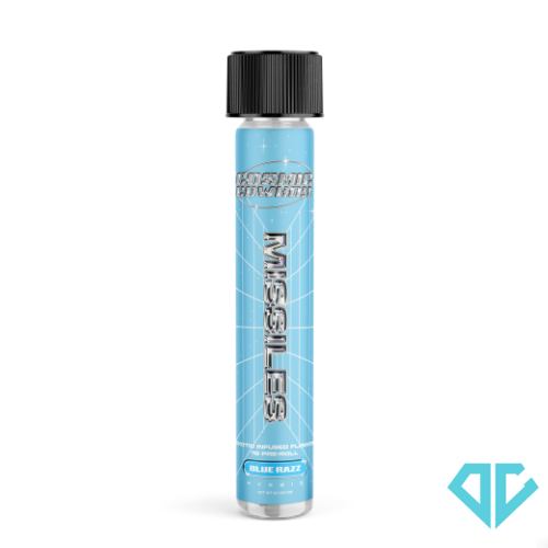Photograph of product: Cosmic Cowboy Missiles Blue Razz Infused Pre-Roll 1g