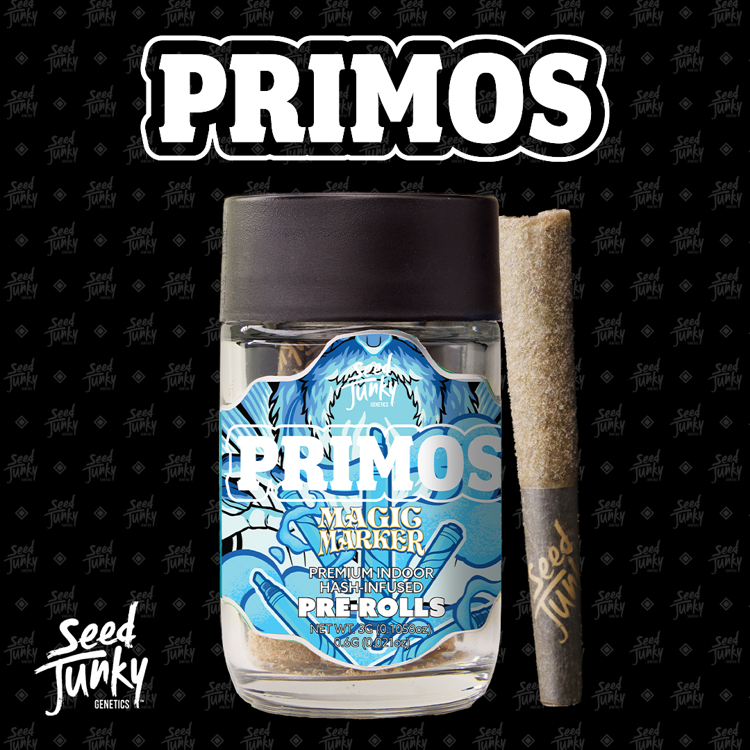 Photograph of product: Seed Junky - 0.6g Bubble au chocolat Infused Pre-Rolls 3g (5pk) - Magic Marker