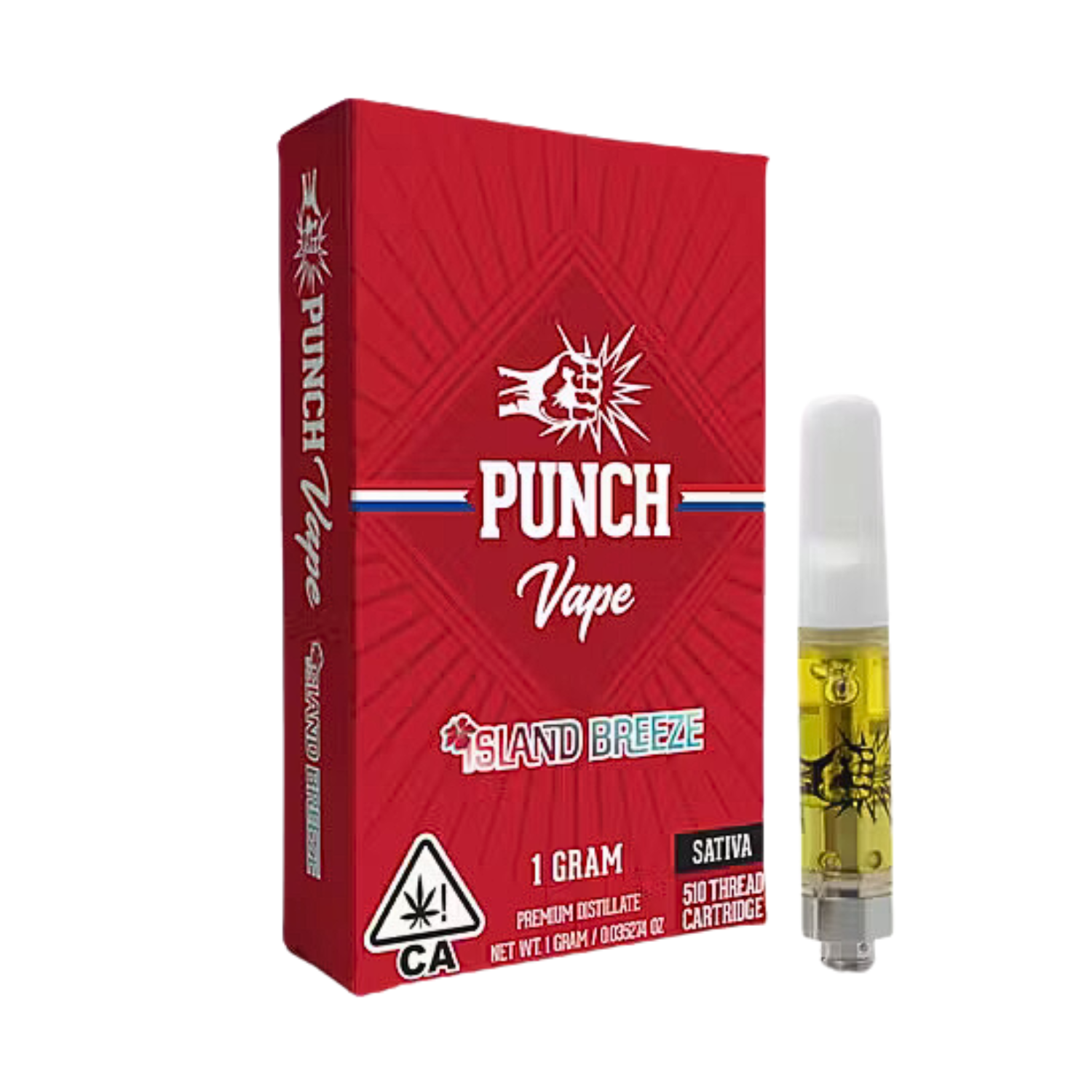 Photograph of product: PUNCH VAPE CARTRIDGE - ISLAND BREEZE 1G