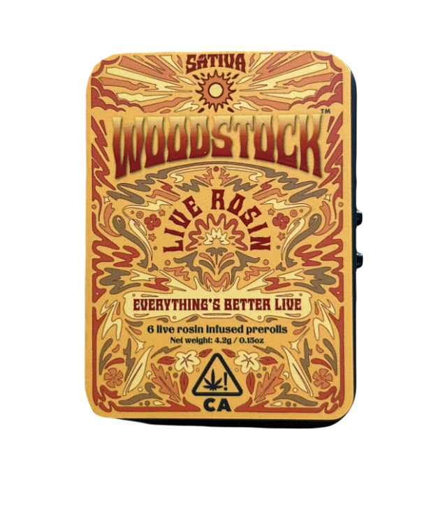 Photograph of product: Blueberry Cupcake (S) Live Rosin INFUSED PREROLLS 6pk - Woodstock Heritage Strains