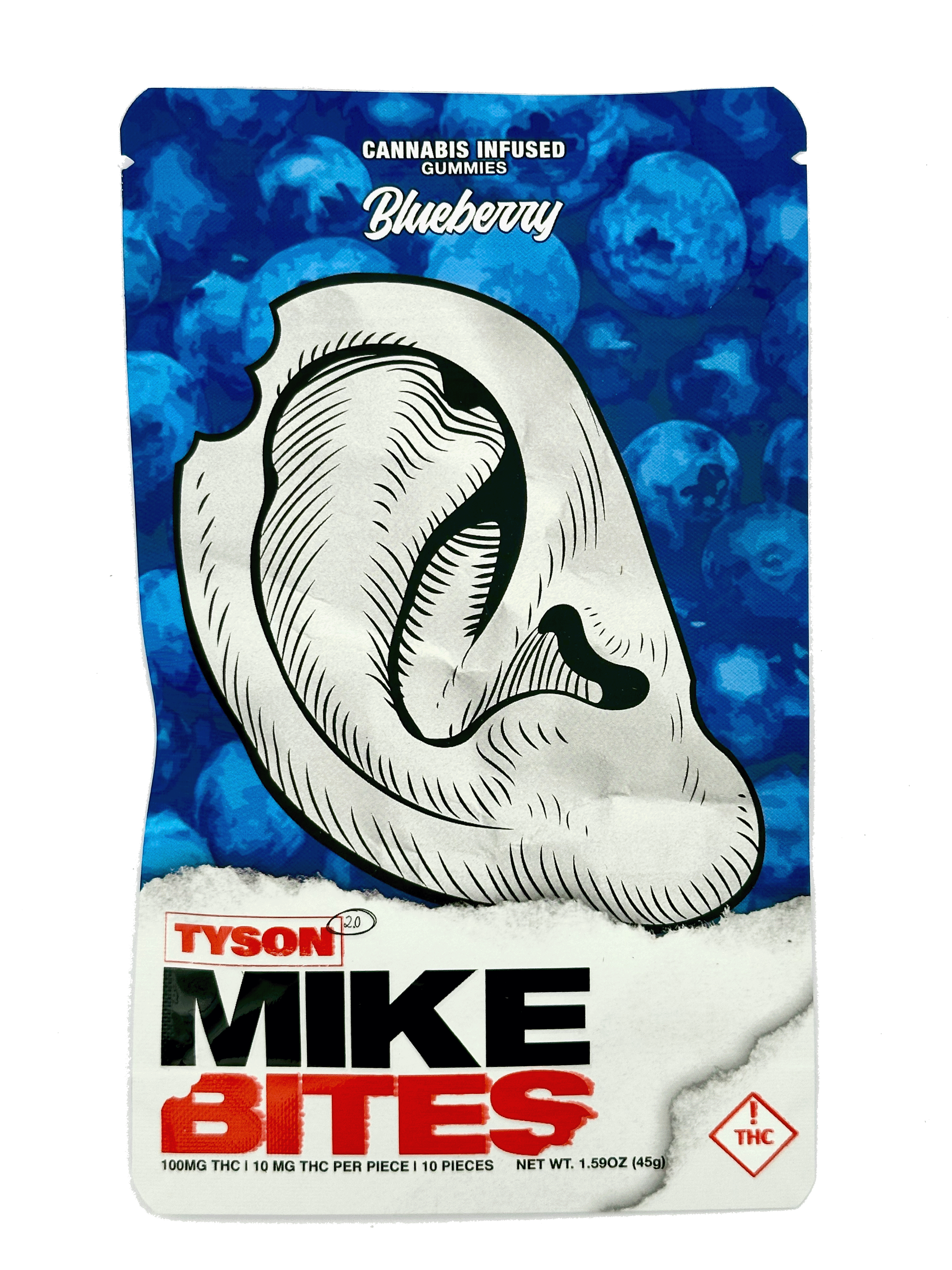 Photograph of product: T2.0 - Mike Bites - 100mg - Blueberry (S)